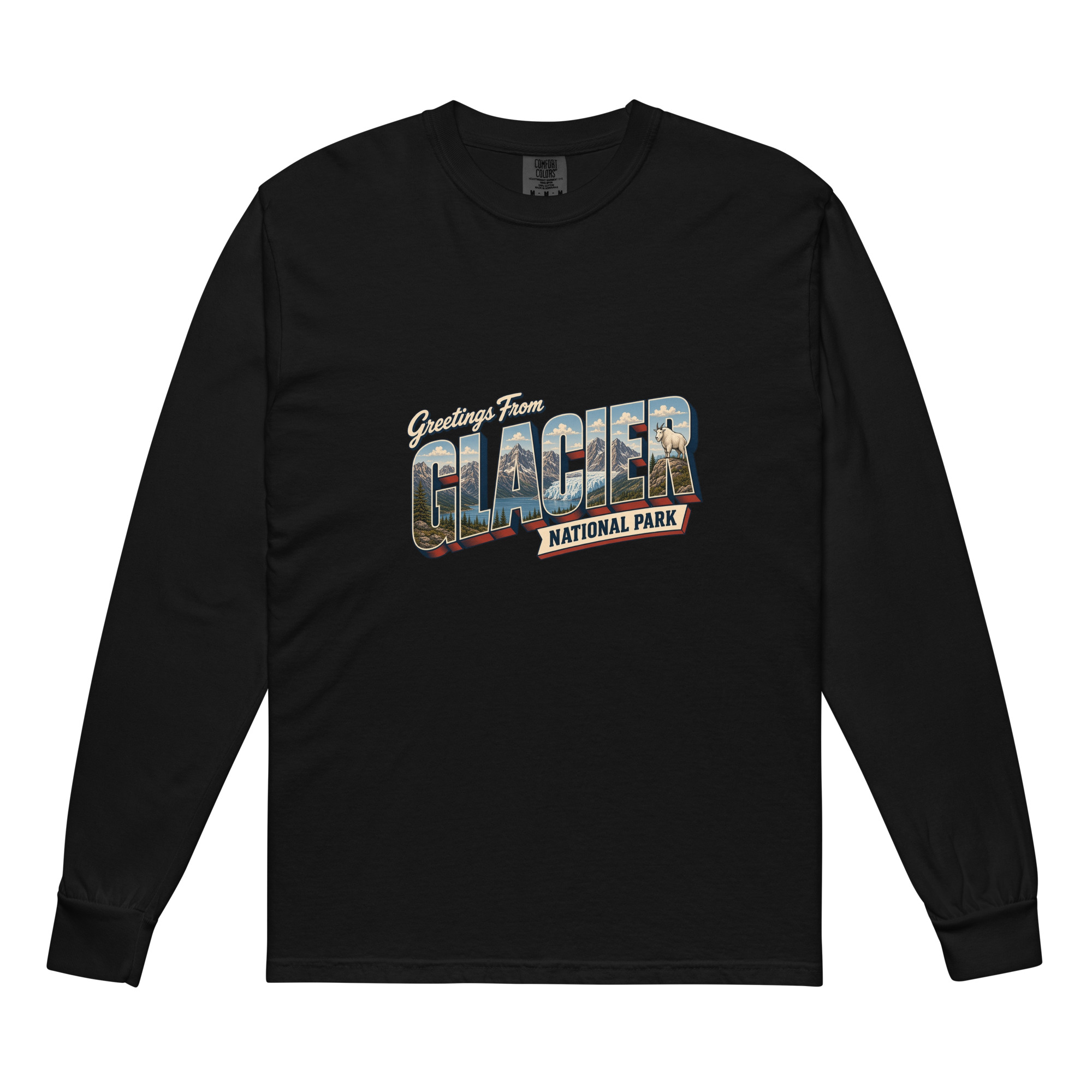 Glacier National Park Postcard Long Sleeve - Image 2