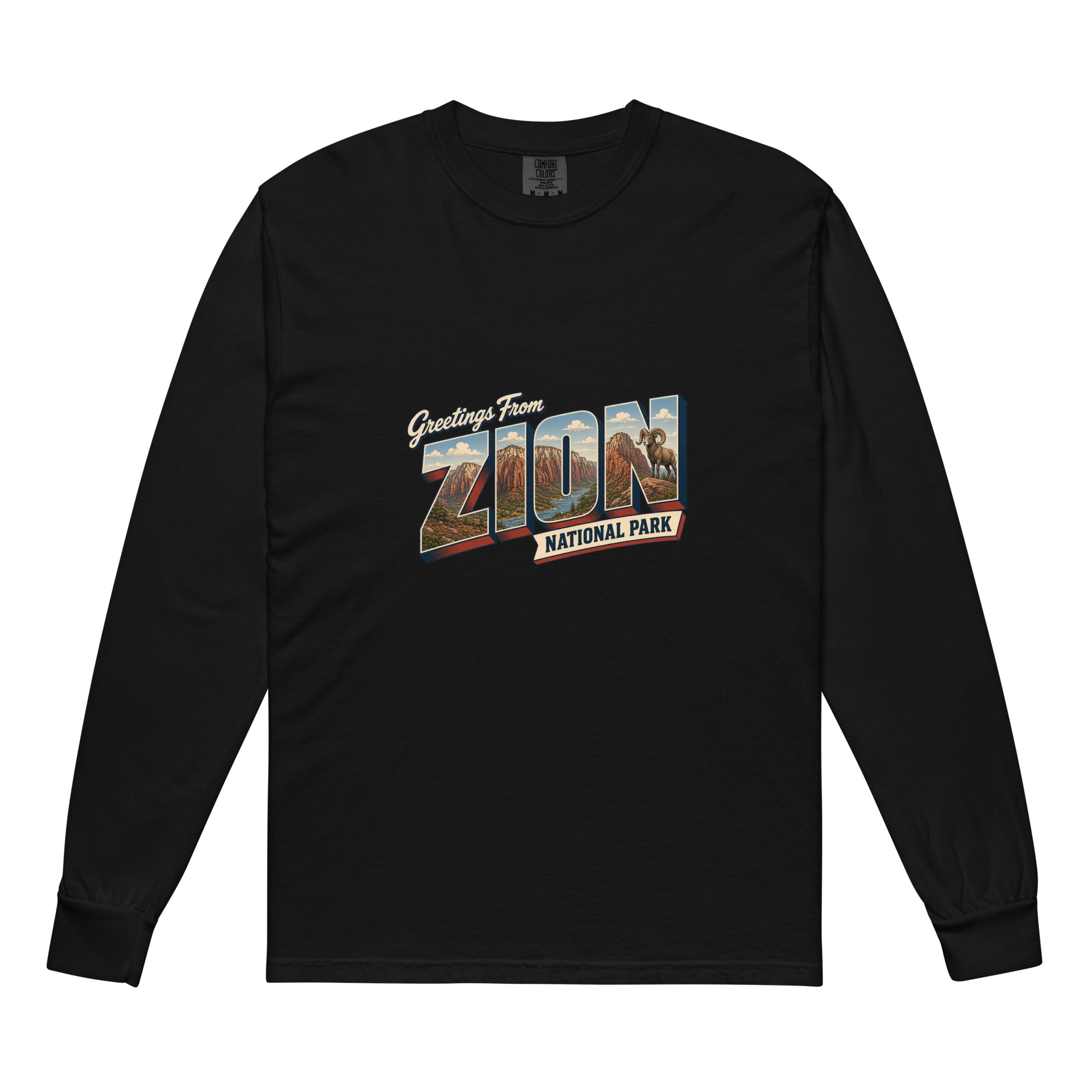 Zion National Park Postcard Long Sleeve - Image 2