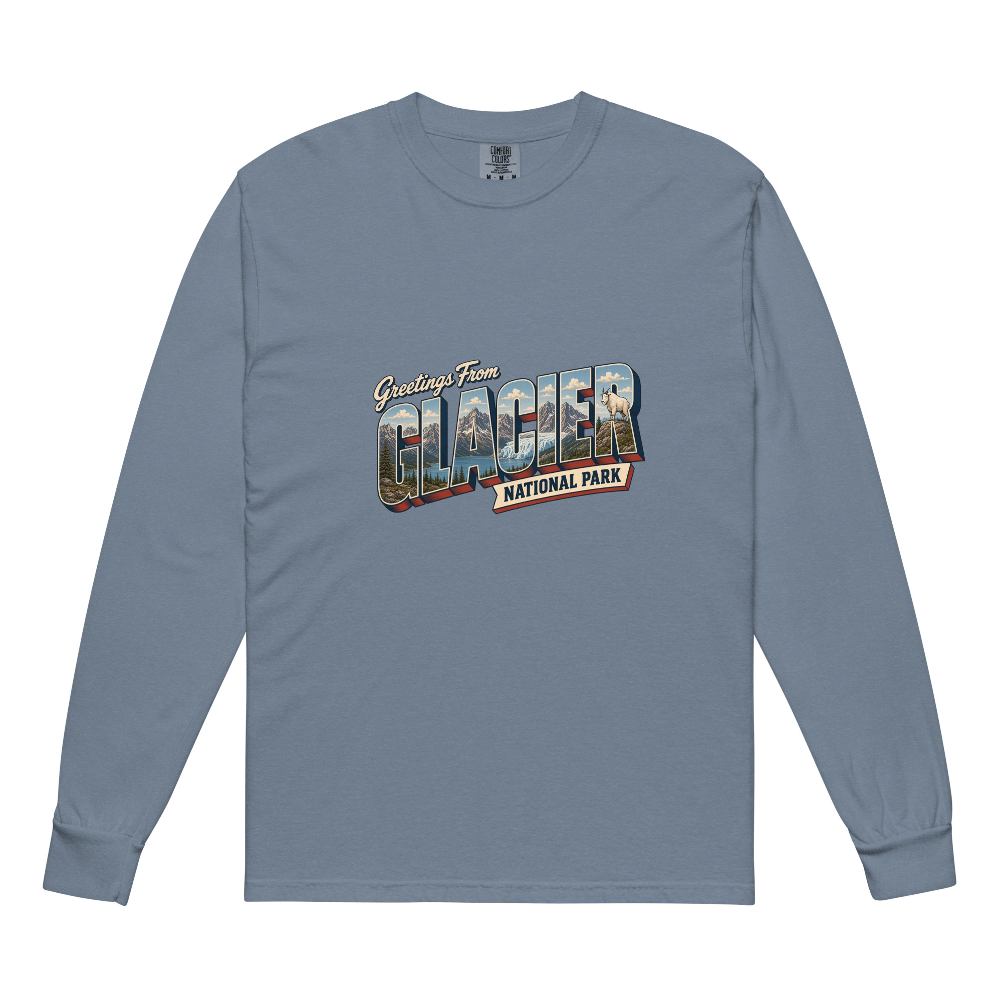 Glacier National Park Postcard Long Sleeve - Image 4