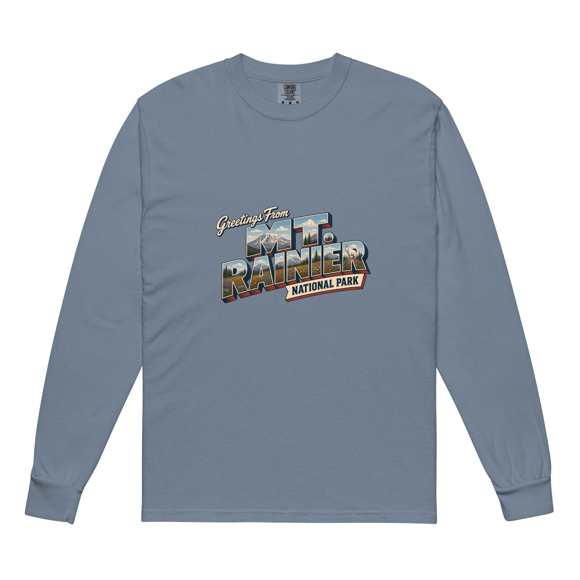 Mt. Rainier National Park Postcard Long Sleeve - Image 3