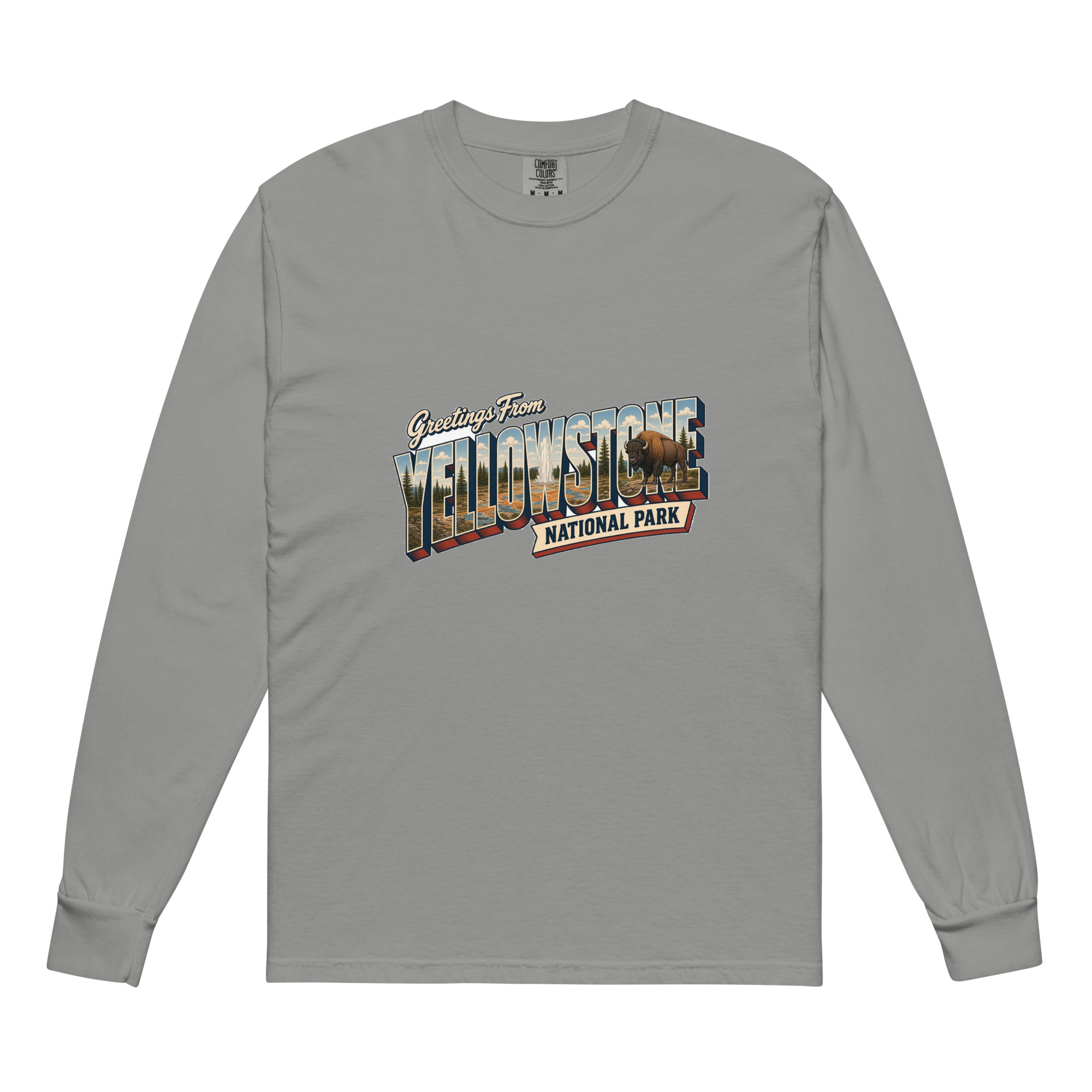 Yellowstone National Park Postcard Long Sleeve - Image 6
