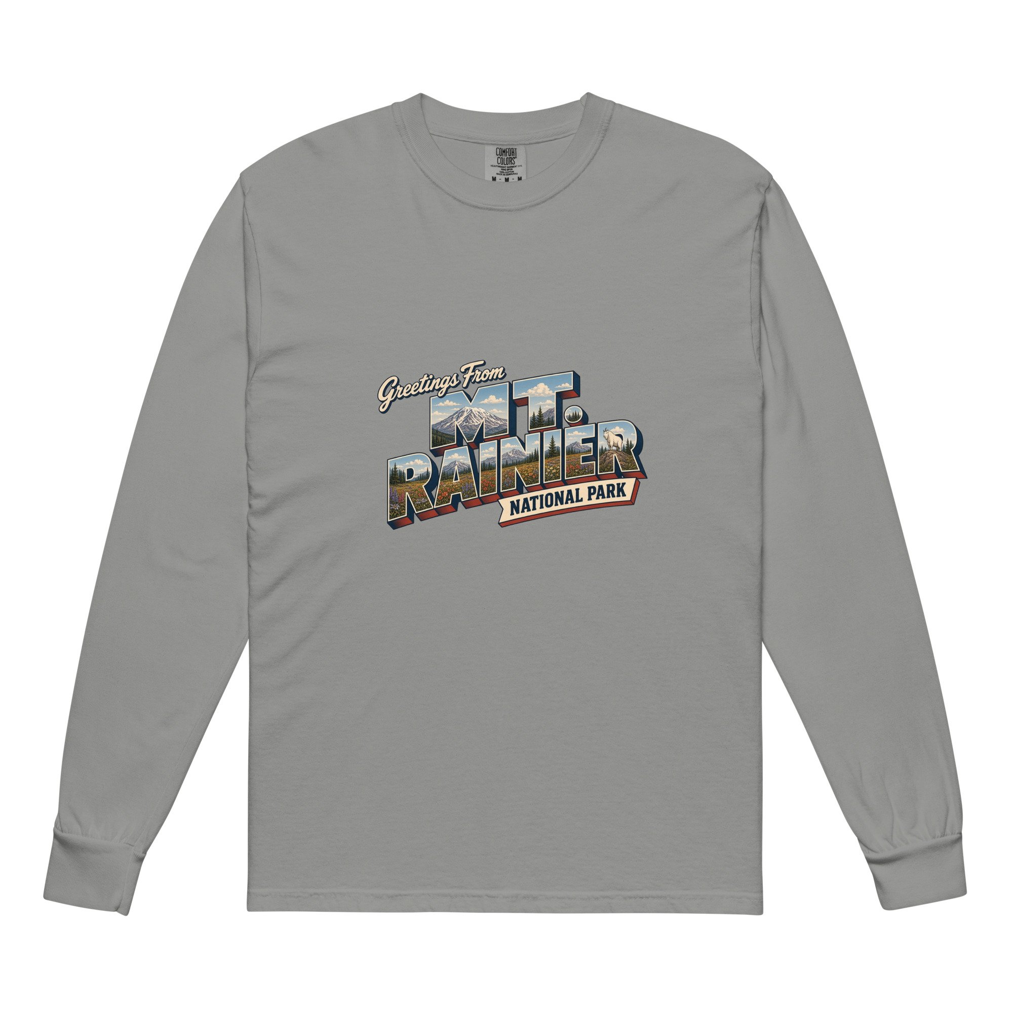 Mt. Rainier National Park Postcard Long Sleeve - Image 5