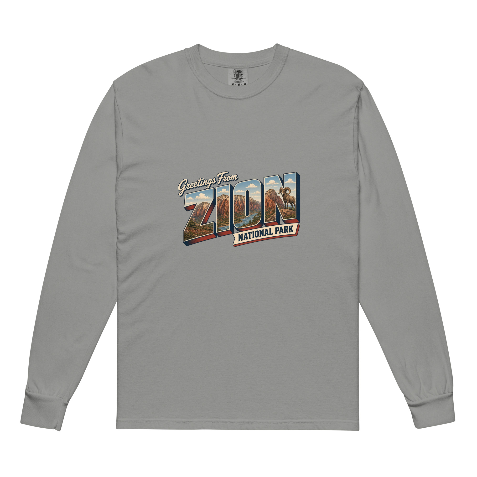 Zion National Park Postcard Long Sleeve - Image 5
