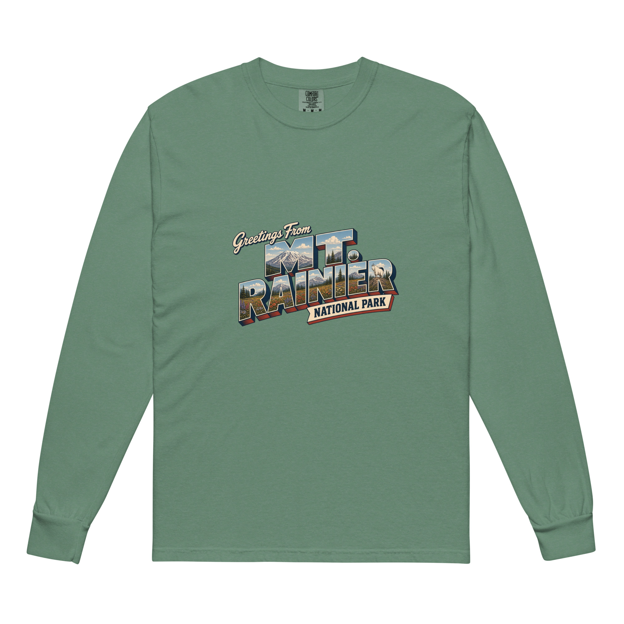 Mt. Rainier National Park Postcard Long Sleeve - Image 4