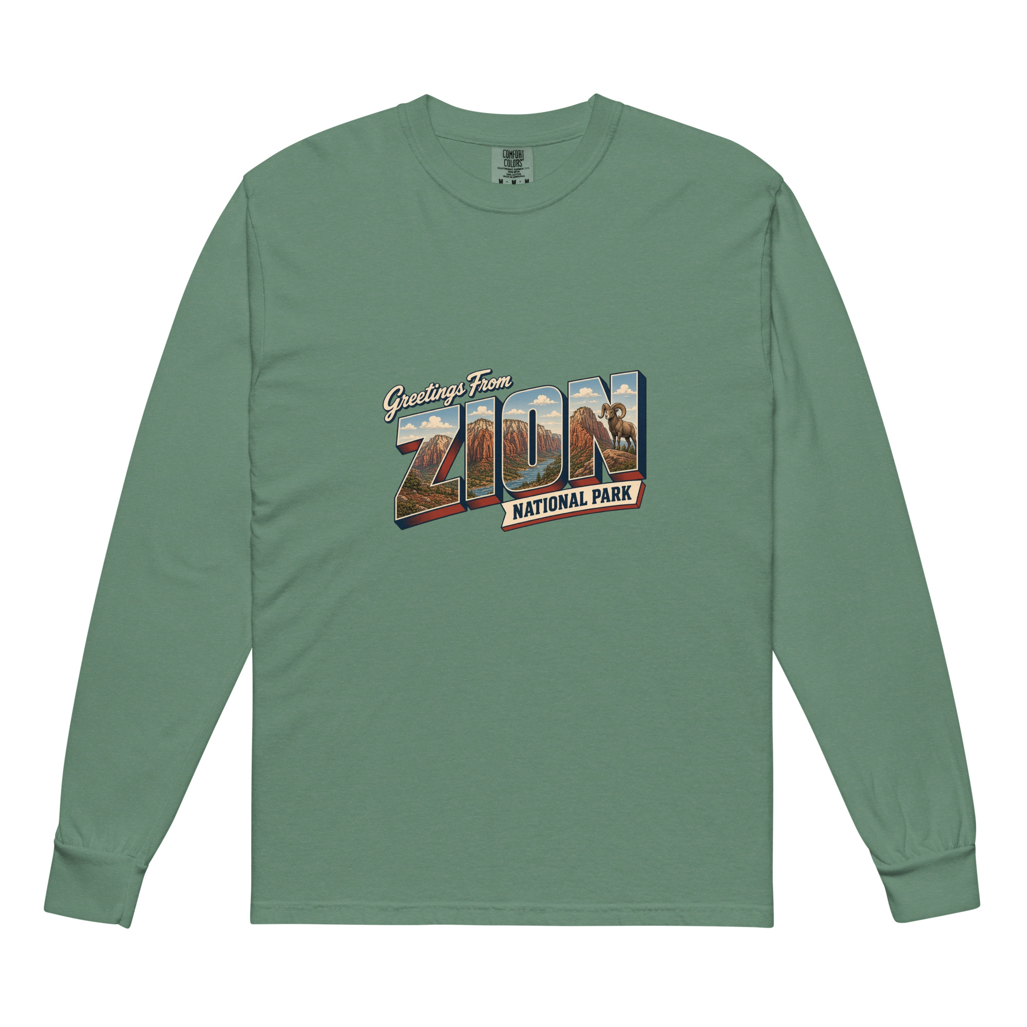 Zion National Park Postcard Long Sleeve - Image 4