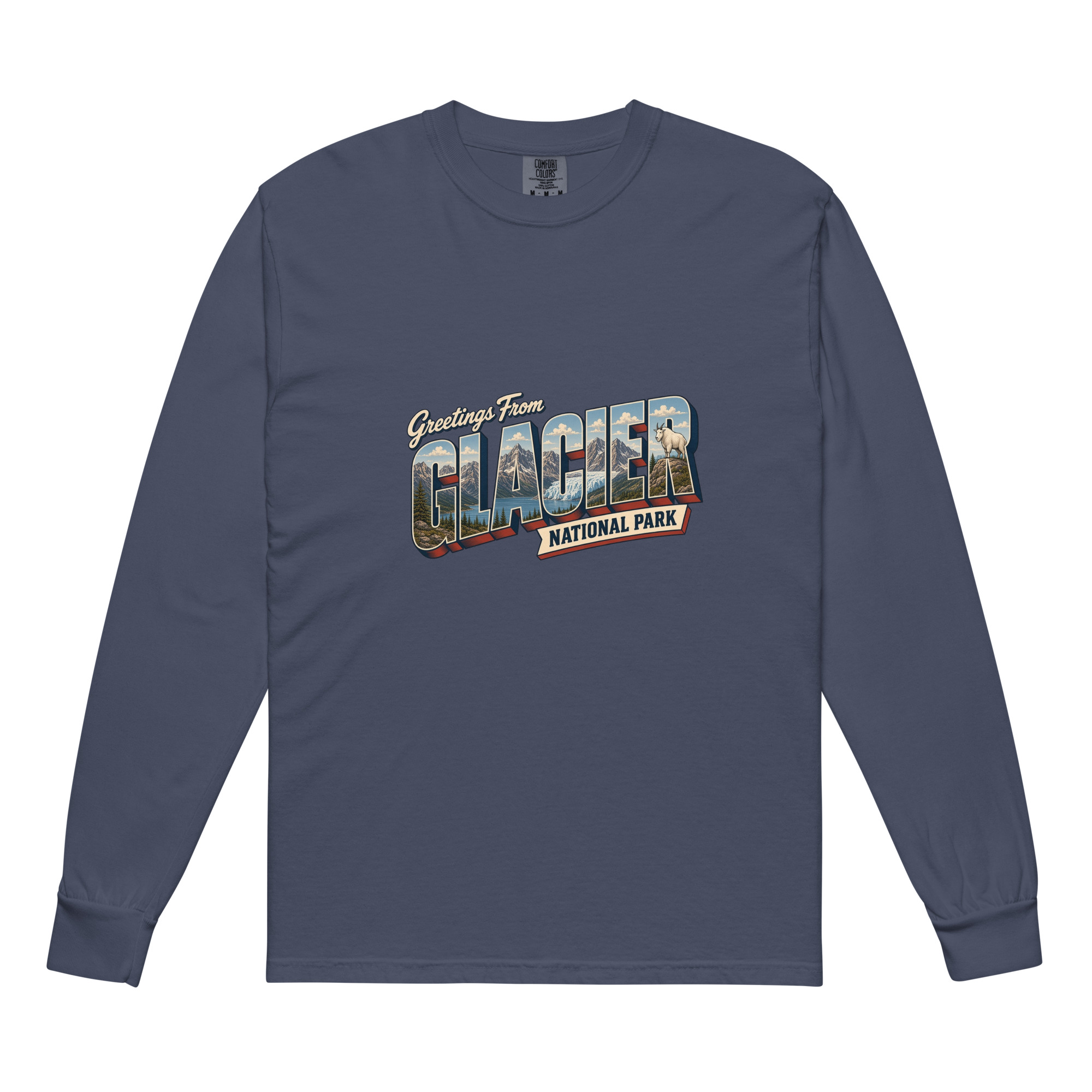 Glacier National Park Postcard Long Sleeve - Image 3