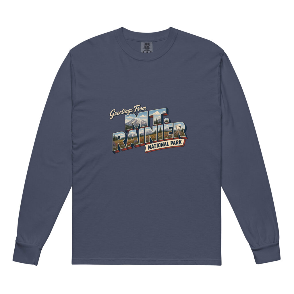 Mt. Rainier National Park Postcard Long Sleeve