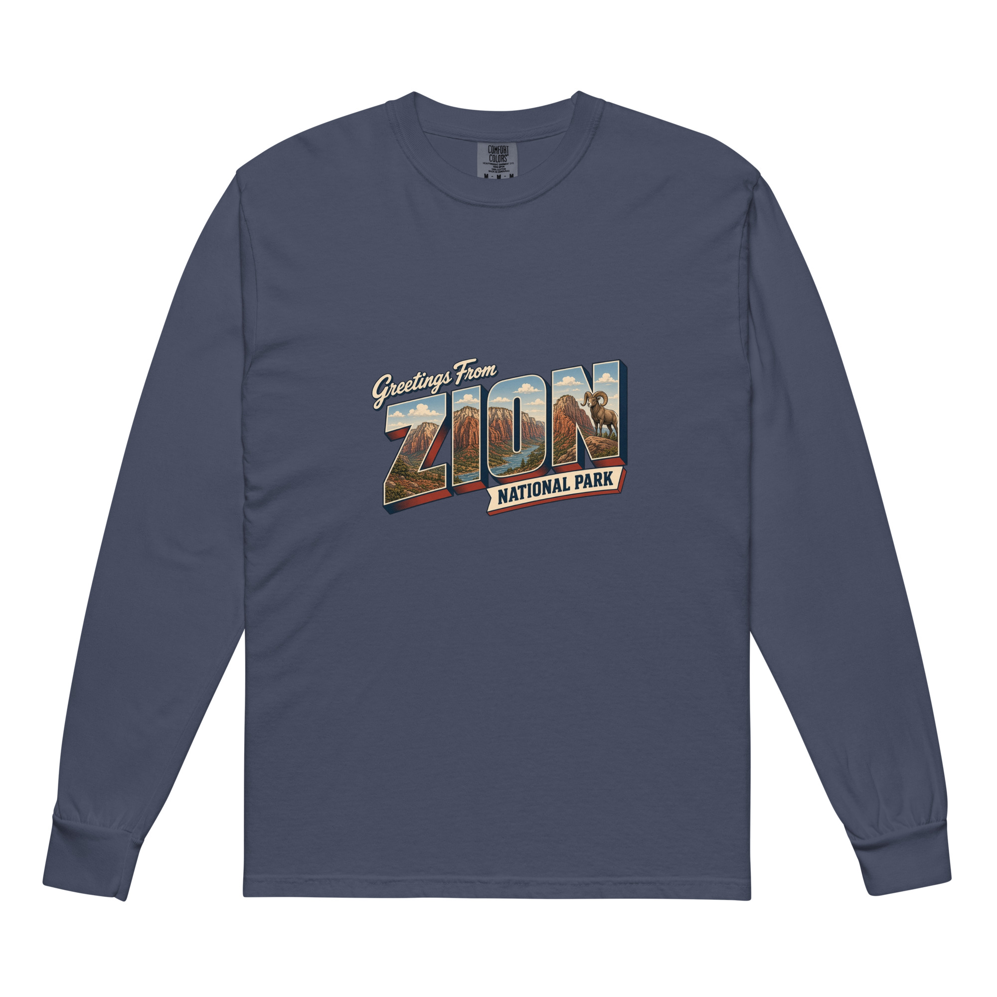 Zion National Park Postcard Long Sleeve - Image 3