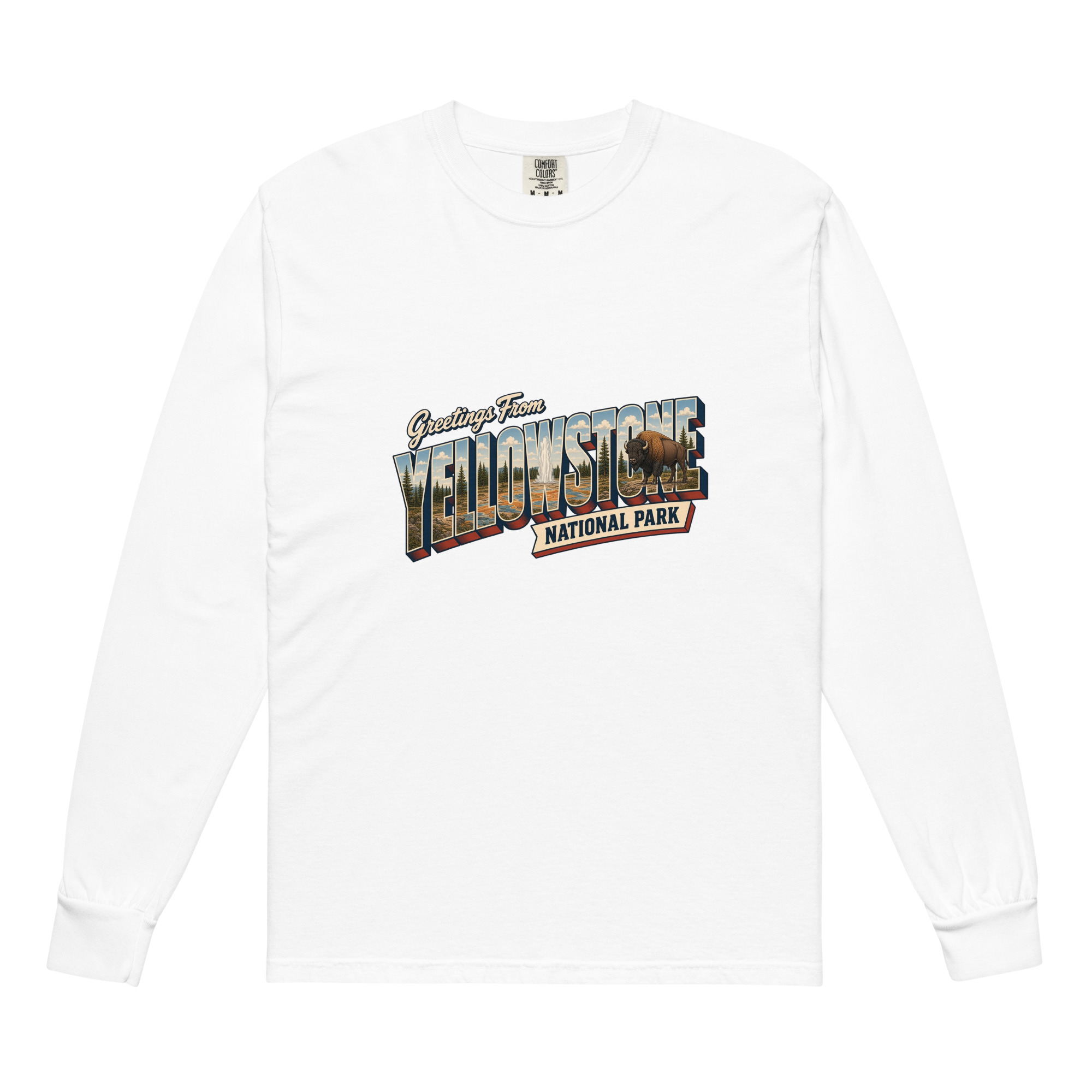 Yellowstone National Park Postcard Long Sleeve