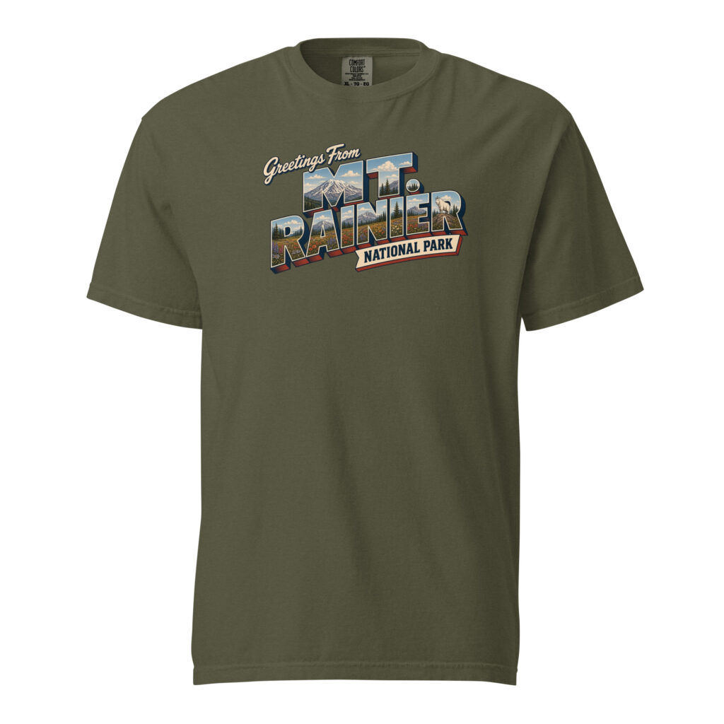 Mt. Rainier National Park Postcard Tee