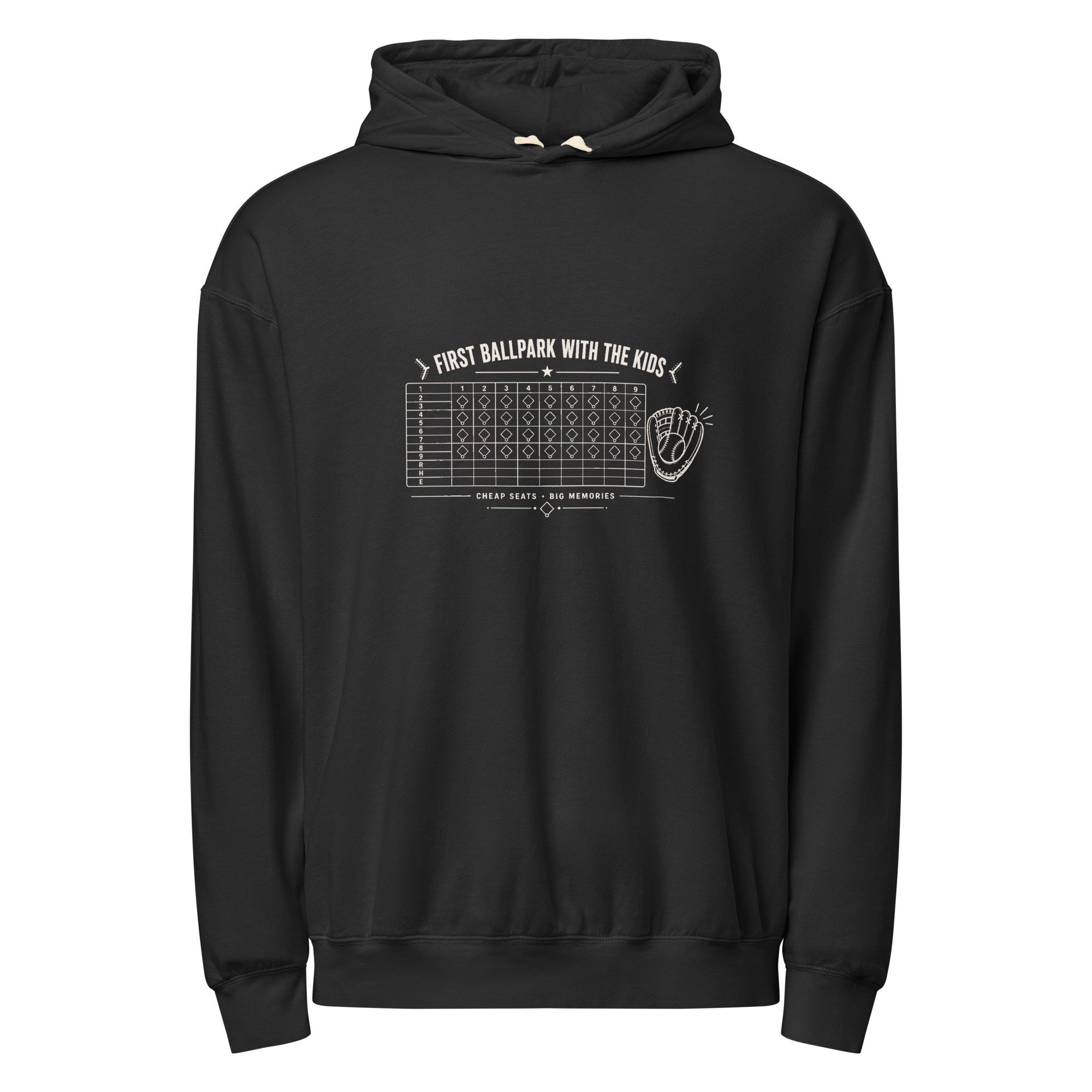 First Ballpark With The Kids Scorecard Hoodie (Dark) - Image 2