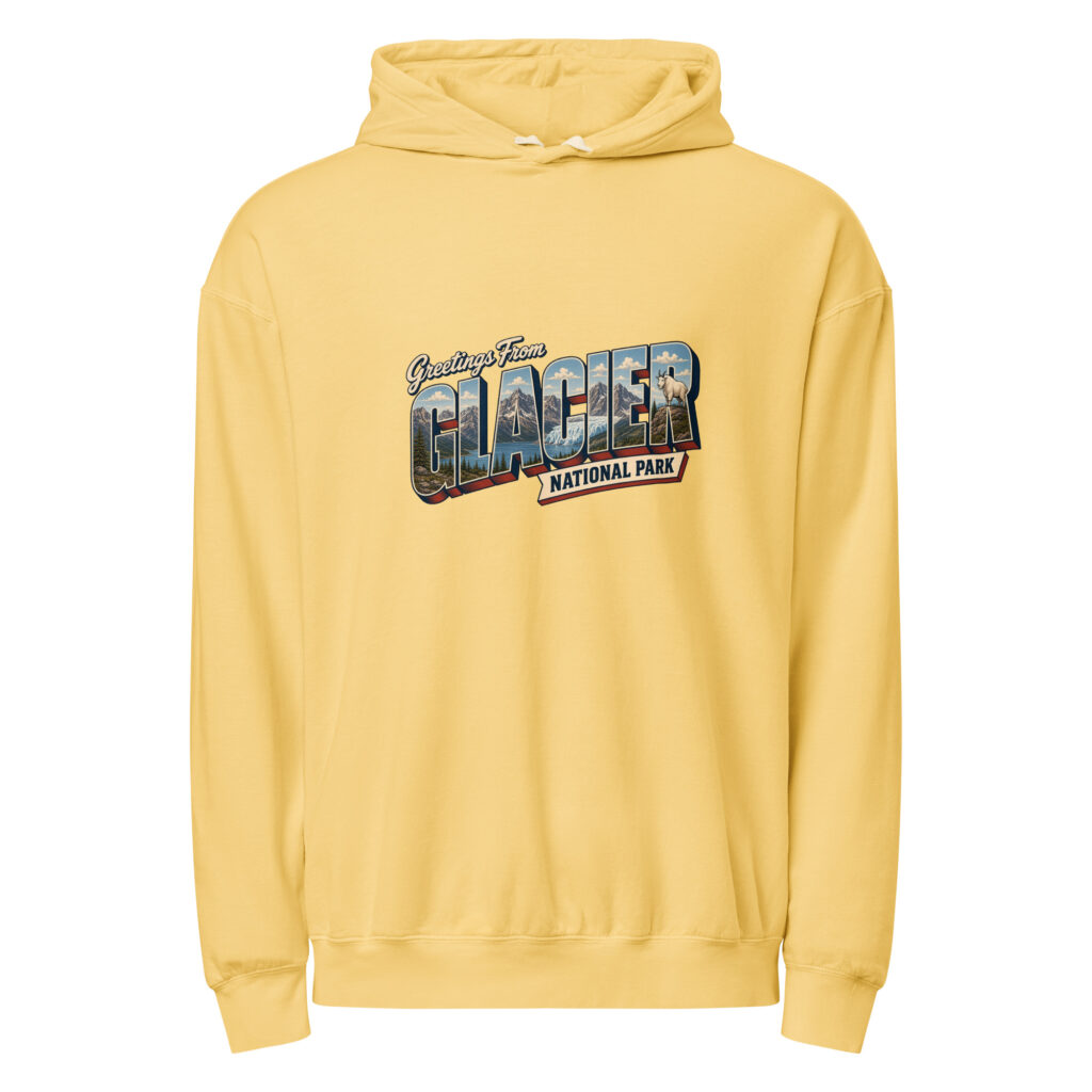 Glacier National Park Postcard Hoodie