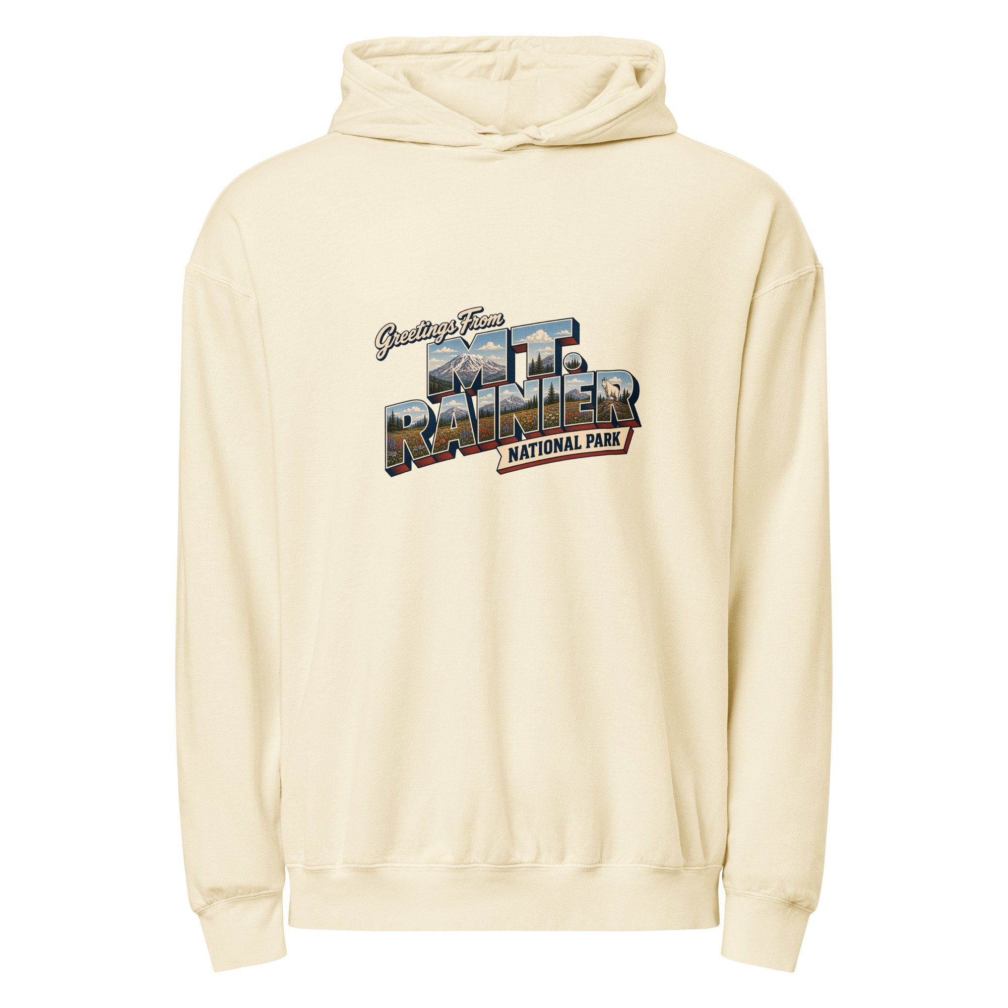 Mt. Rainier National Park Postcard Hoodie