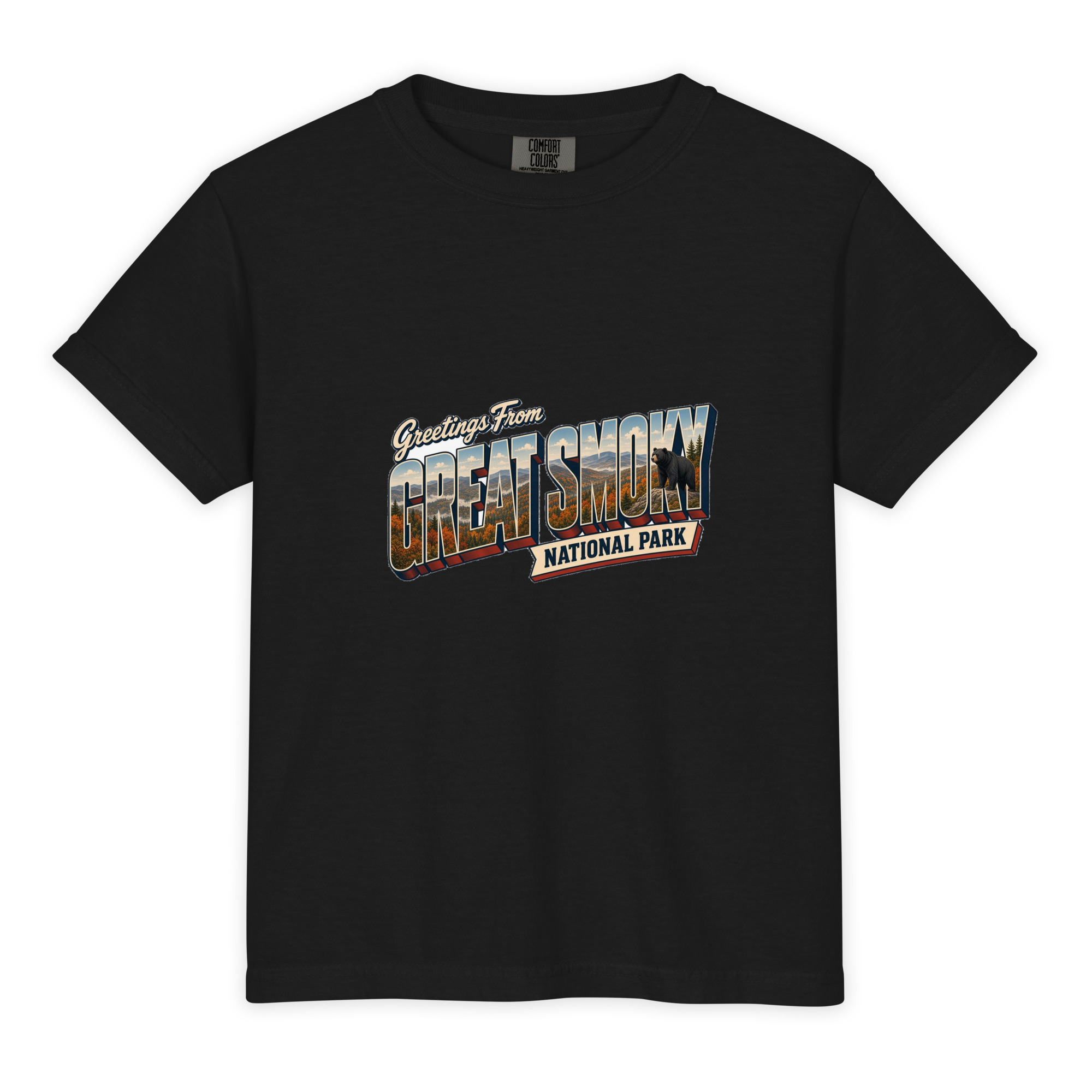 Great Smoky Mountains National Park Postcard Youth Tee - Image 2