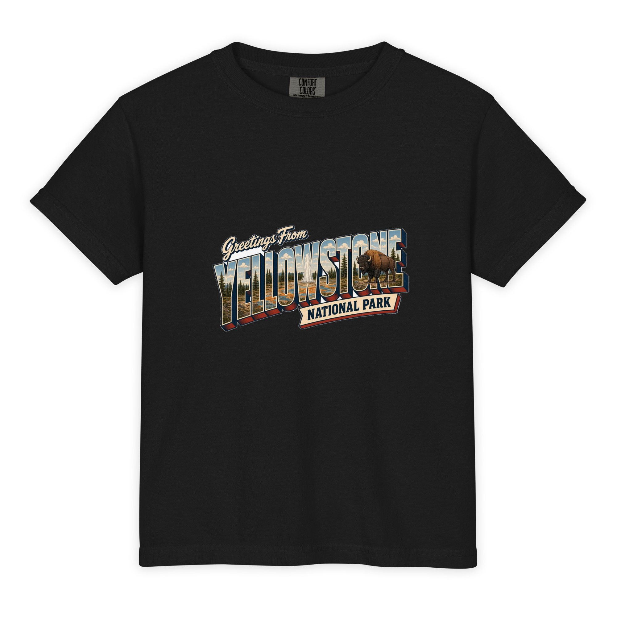 Yellowstone National Park Postcard Youth Tee - Image 2