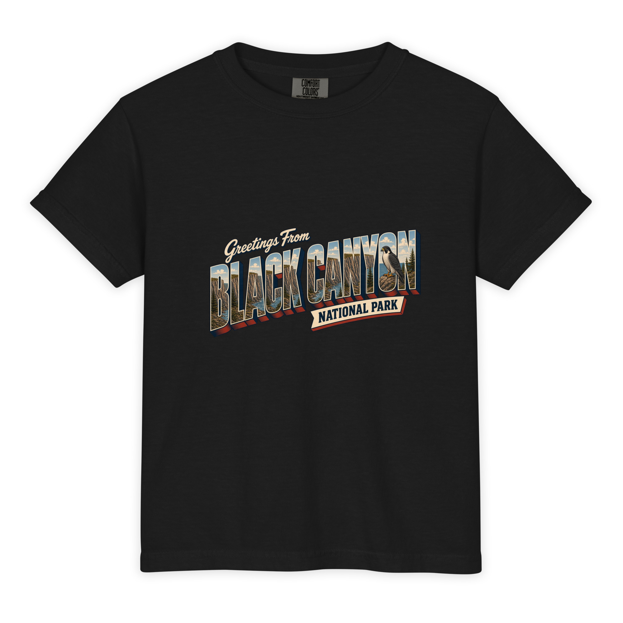 Black Canyon of the Gunnison National Park Postcard Youth Tee - Image 2
