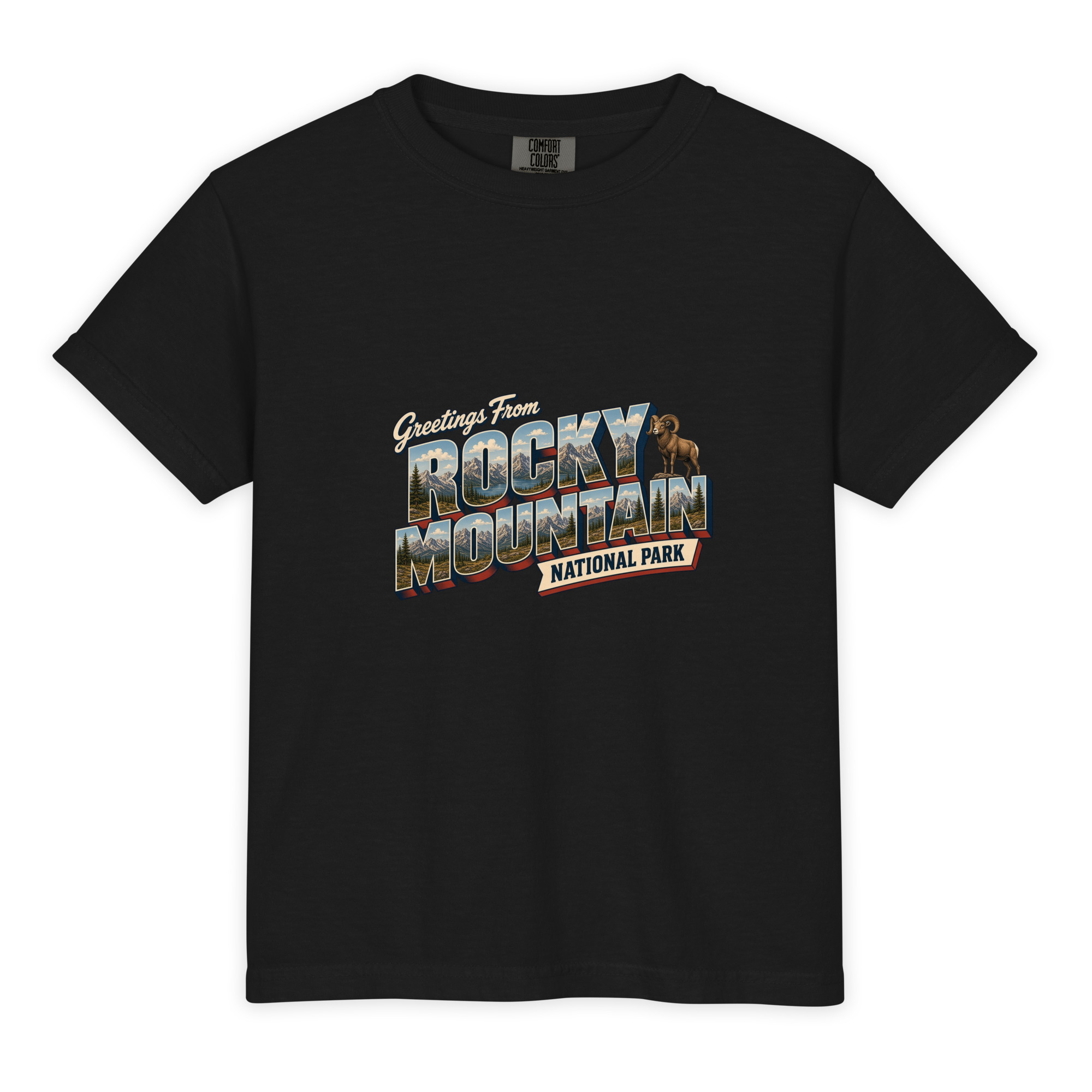 Rocky Mountain National Park Postcard Youth Tee - Image 2