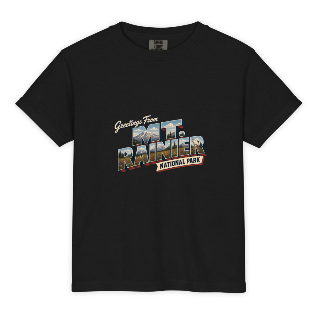 Mt. Rainier National Park Postcard Youth Tee