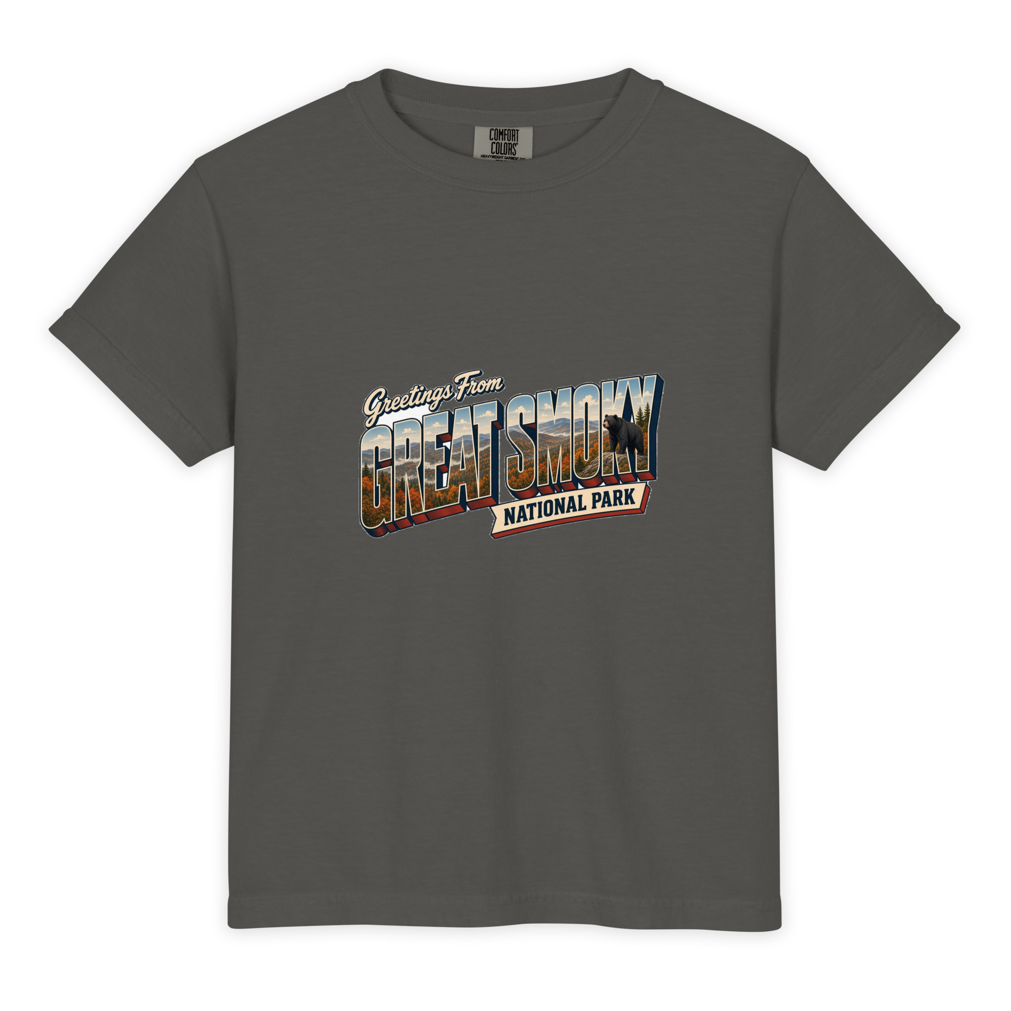 Great Smoky Mountains National Park Postcard Youth Tee - Image 3
