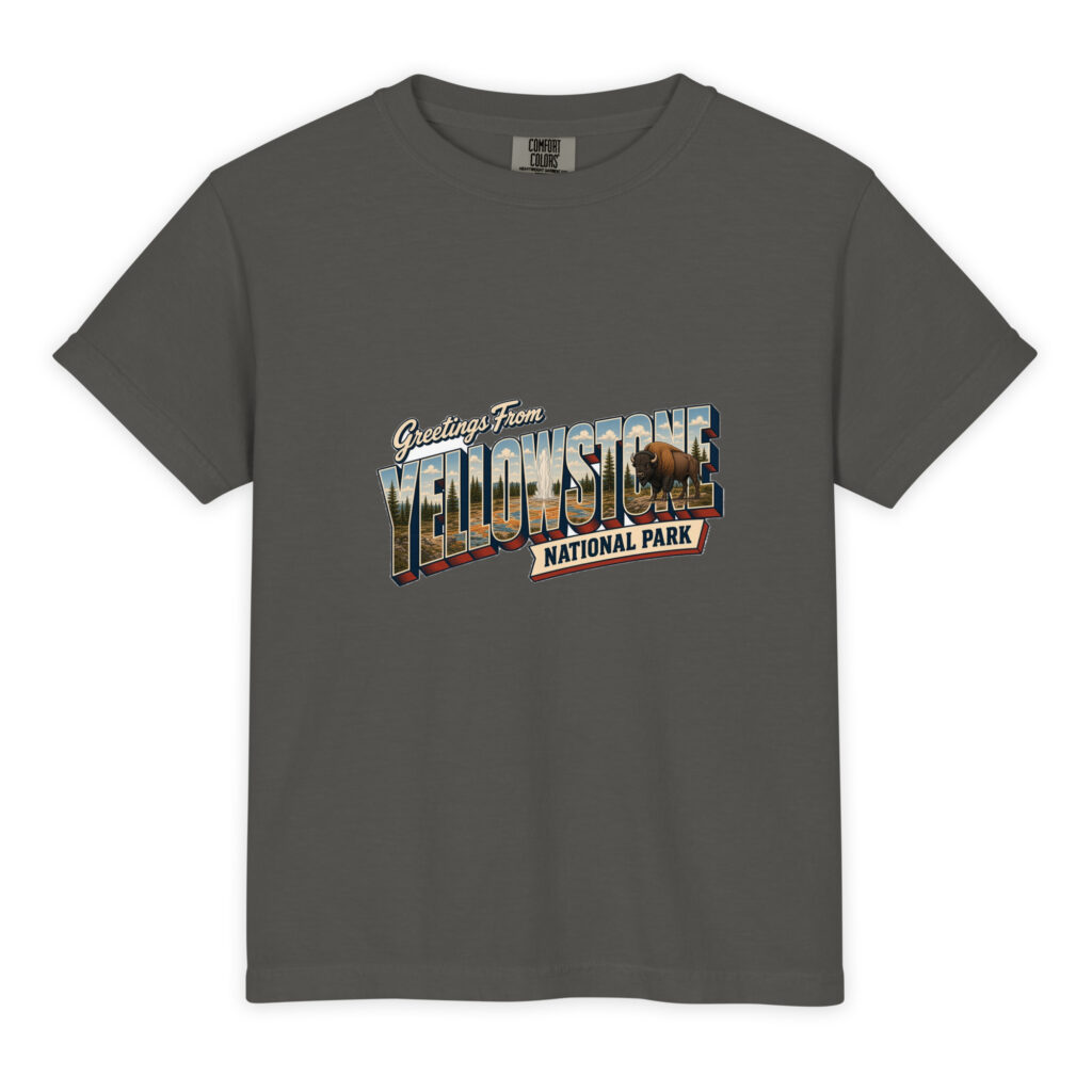 Yellowstone National Park Postcard Youth Tee