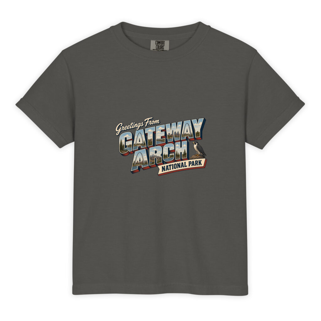 Gateway Arch National Park Postcard Youth Tee