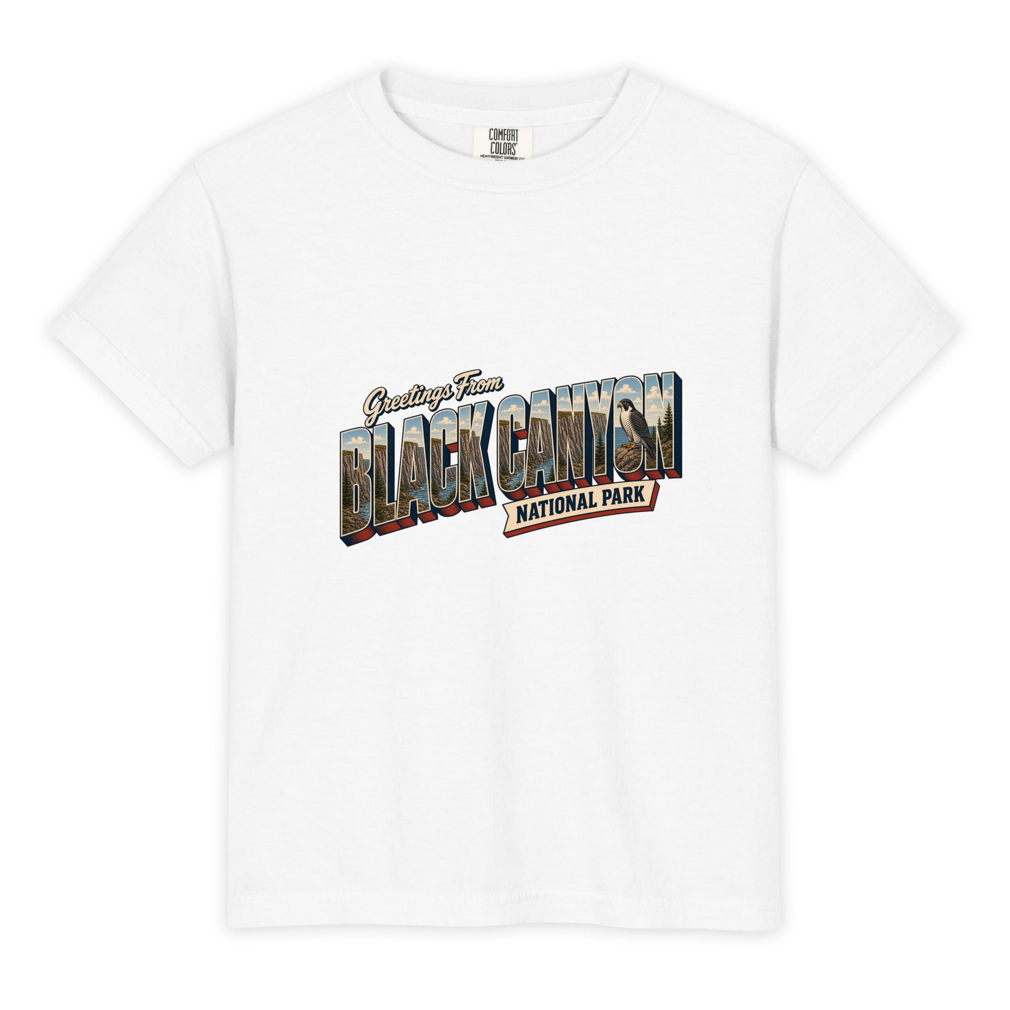 Black Canyon of the Gunnison National Park Postcard Youth Tee - Image 3