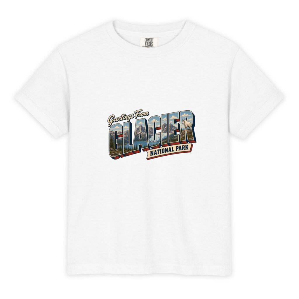 Glacier National Park Postcard Youth Tee